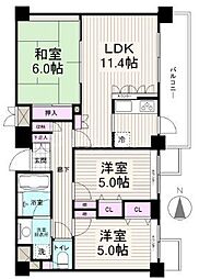 カルム六実 3LDKの間取図画像