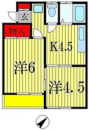 グリーンコーポM 2Kの間取図画像