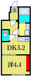 ルナアルタ 1DKの間取図画像