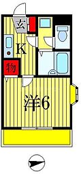 AUレジデンス 1Kの間取図画像