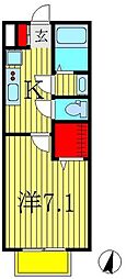 エル・スール 1Kの間取図画像