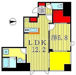 フェリスコート 1LDKの間取図画像