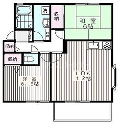 エスポワール五香 2LDKの間取図画像