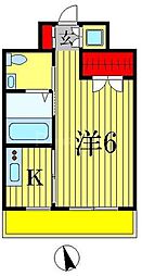 パークフラッツマツド 1Kの間取図画像