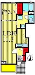 サン・エアリー 1LDKの間取図画像
