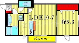 AXIS松戸 1LDKの間取図画像