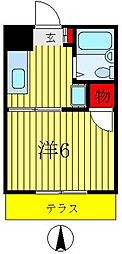 メゾンドベル 1Kの間取図画像