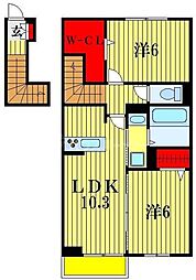 ライハ 2LDKの間取図画像