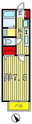 プルミエコート 1Kの間取図画像