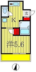 ラグジュアリーガーデン東松戸 ワンルームの間取図画像