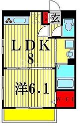 オッツ3 1LDKの間取図画像