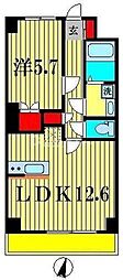 KalmiaEast 1LDKの間取図画像