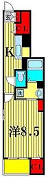 ヴァンヴェール 1Kの間取図画像