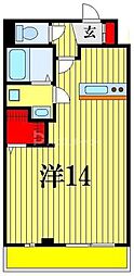 クレセントコート ワンルームの間取図画像