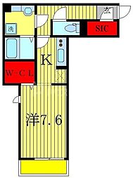 クレール馬橋 1Kの間取図画像