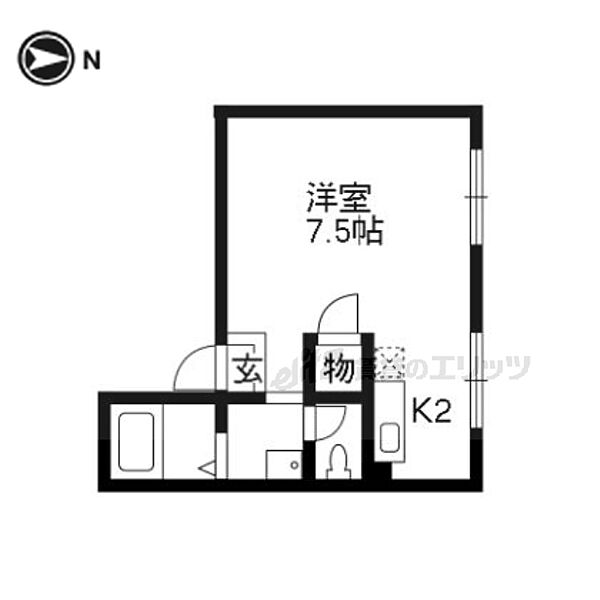 京都府京都市中京区聚楽廻西町(賃貸マンション1R・2階・16.20㎡)の写真 その2