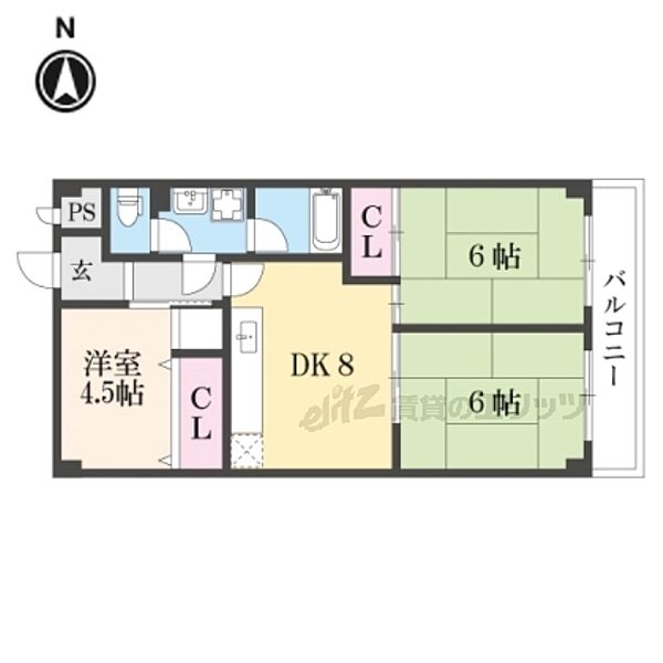 京都府京都市西京区川島東代町(賃貸マンション3LDK・4階・54.17㎡)の写真 その2