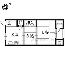 第二苔ノ荘 17 ｜ 京都府京都市西京区御陵塚ノ越町（賃貸アパート2K・1階・25.92㎡） その2