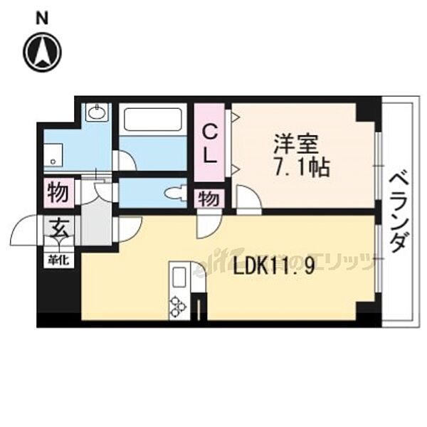 セントリヴィエ二条 612｜京都府京都市中京区西ノ京永本町(賃貸マンション1LDK・6階・46.26㎡)の写真 その2