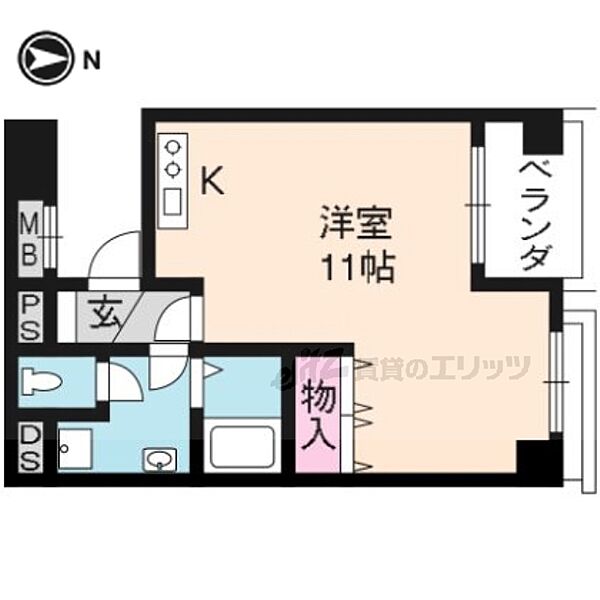 京都友禅文化会館 455｜京都府京都市右京区西京極豆田町(賃貸マンション1R・4階・29.63㎡)の写真 その2