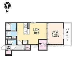 ディル西京極 1LDKの間取図画像