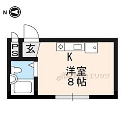 コーポ林 ワンルームの間取図画像