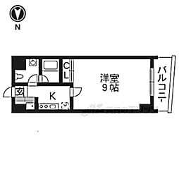 アルビオン 1Kの間取図画像