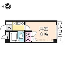 エトワール桂 1Kの間取図画像