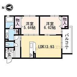 ホルツカステンデアフロイデ 2LDKの間取図画像