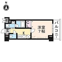 アスヴェル京都東寺前2 1Kの間取図画像