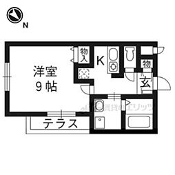 エクセレント 1Kの間取図画像