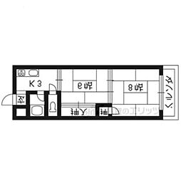 福御マンション 2Kの間取図画像