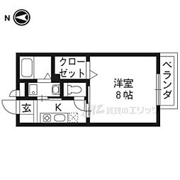 サンモール松尾 1Kの間取図画像