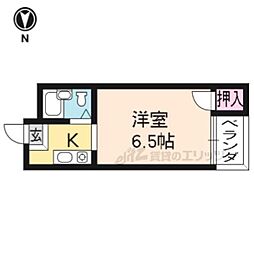 パインハウス 1Kの間取図画像