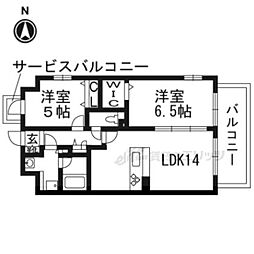 プレサンス京都西院 2LDKの間取図画像