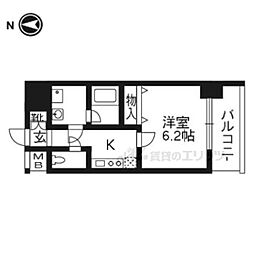 アスヴェル京都外大前 1Kの間取図画像