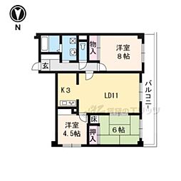 エクラ桂駅前 3LDKの間取図画像