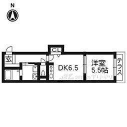 セブンスヘヴン黒門三条 1DKの間取図画像