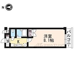 奈良甚ビル 1Kの間取図画像
