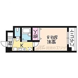 ハウスセゾン北野 1Kの間取図画像