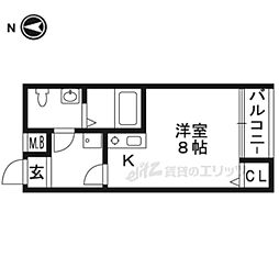 KYOTOHOUSE東寺 ワンルームの間取図画像