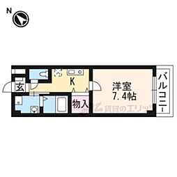 セイバリープレース 1Kの間取図画像