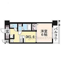 エステムコート京都西大路 1DKの間取図画像
