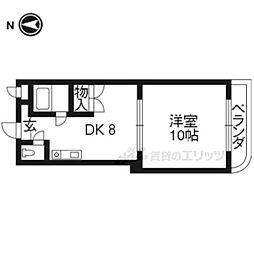 サンリット水谷 1DKの間取図画像
