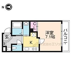 Requie深草 1Kの間取図画像
