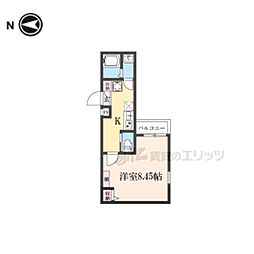 京都市上京区上立売通室町西入上立売町マンション 1Kの間取図画像