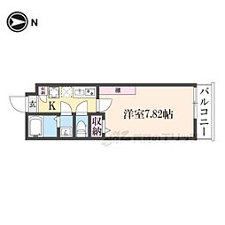 京都市上京区上立売通室町西入上立売町マンション 1Kの間取図画像