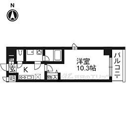 アスヴェル京都御所前3 1Kの間取図画像
