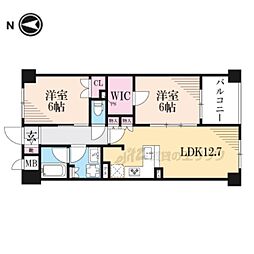 ラシュレ京都西大路 2LDKの間取図画像