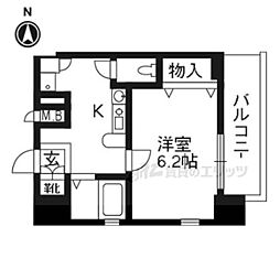 ベラジオ二条城前 1Kの間取図画像